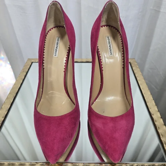 Emporio Armani Fuchsia Suede Stilettos - Picture 11 of 13